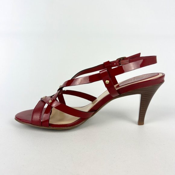 Cole Haan Womens NikeAir Red Strappy Sandals Heels Patent Leather size 6.5 - Picture 7 of 16
